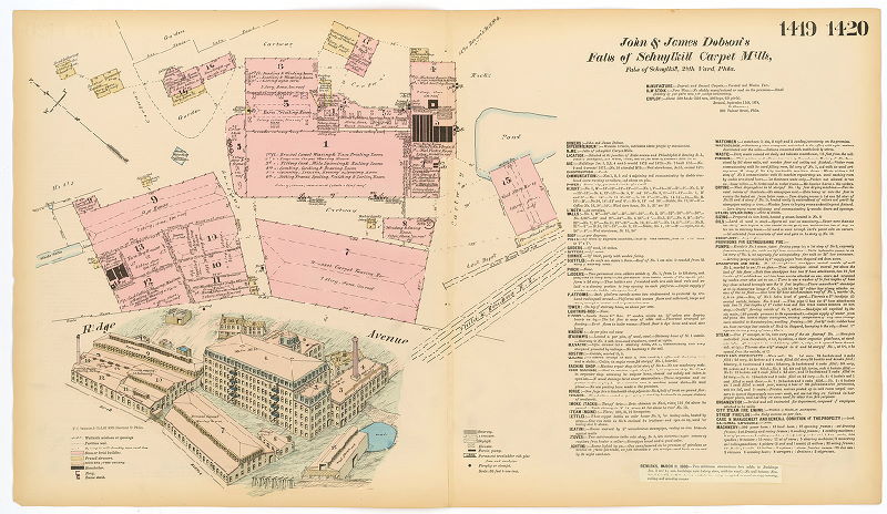 John and James Dobson's Falls of Schuylkill Carpet Mills, Hexamer General Surveys, Volume 15
