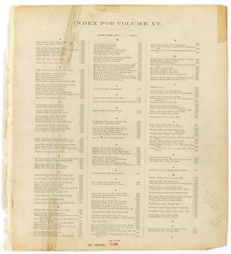 Index -- Plan from No. 1356 to 1455, Hexamer General Surveys, Volume 15