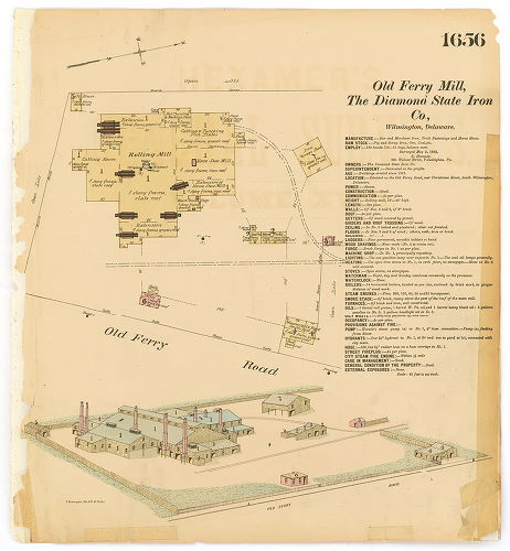 Old Ferry Mill, Diamond State Iron Co., Hexamer General Surveys, Volume 18