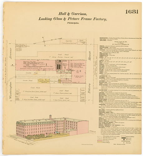 Hall and Garrison's Looking Glass and Picture Frame Factory, Hexamer General Surveys, Volume 18