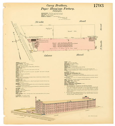 Carey Brothers' Paper Hangings Factory, Hexamer General Surveys, Volume 19