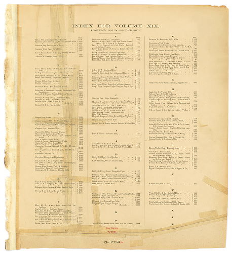 Index -- Plan from No. 1756 to 1854, Hexamer General Surveys, Volume 19