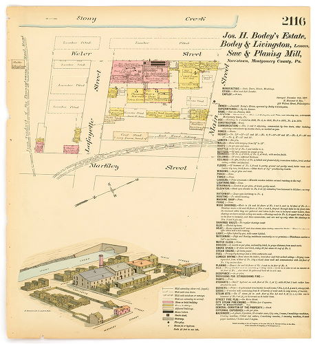 Joseph H. Bodey's Estate, Saw and Planing Mill, Hexamer General Surveys, Volume 22