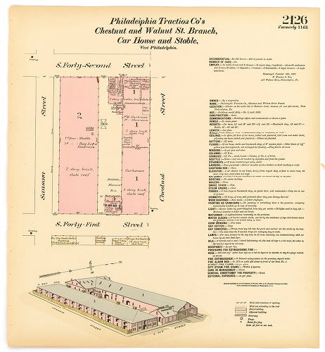 Philadelphia Traction Co.'s Chestnut and Walnut Street Branch Car House and Stable, Hexamer General Surveys, Volume 22