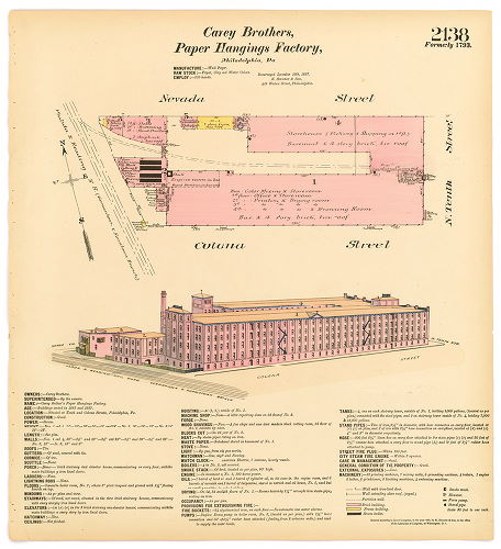 Carey Brothers, Paper Hangings Factory, Hexamer General Surveys, Volume 22