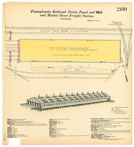 Pennsylvania Railroad Grain Depot and 30th and Market Street Freight Station, Hexamer General Surveys, Volume 23