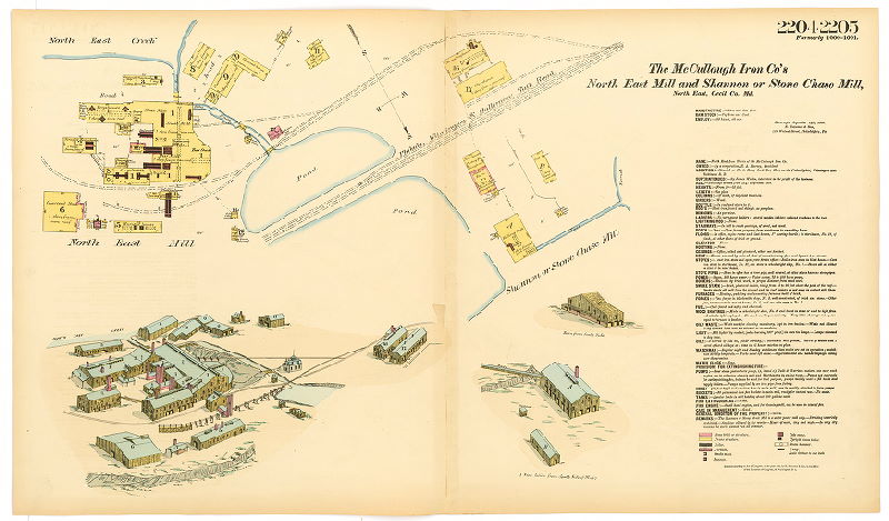 McCullough Iron Co.'s North East Mill and Shannon or Stone Chase Mill. North East Iron Works., Hexamer General Surveys, Volume 23