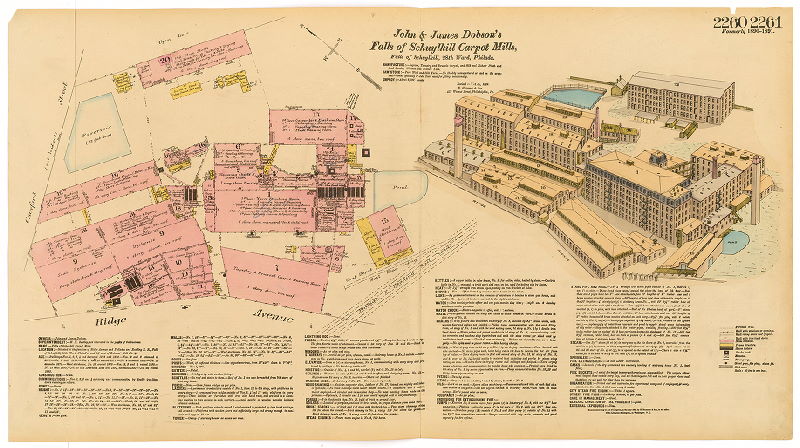 John and James Dobson's Falls of Schuylkill Carpet Mills, Hexamer General Surveys, Volume 24