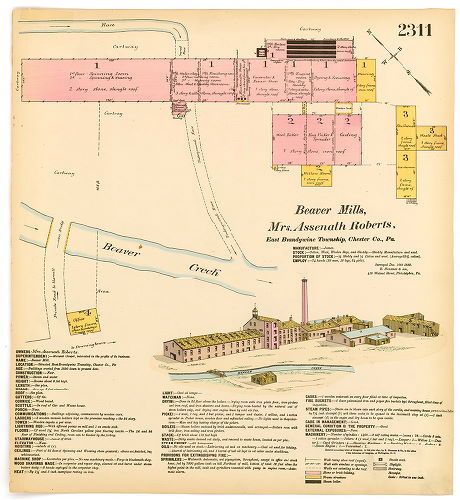 Beaver Mills. Mrs. Assenath Roberts, Hexamer General Surveys, Volume 24