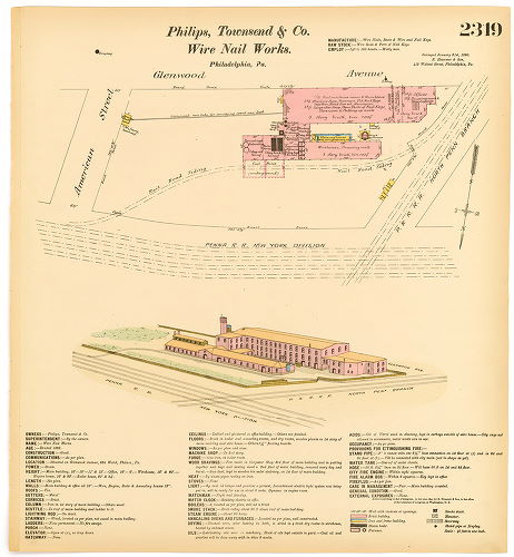 Philips, Townsend & Co., Owners. Wire Nail Works., Hexamer General Surveys, Volume 24
