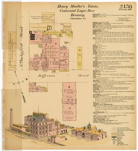 Henry Mueller's Estate, Centennial Lager Beer Brewery, Hexamer General Surveys, Volume 26