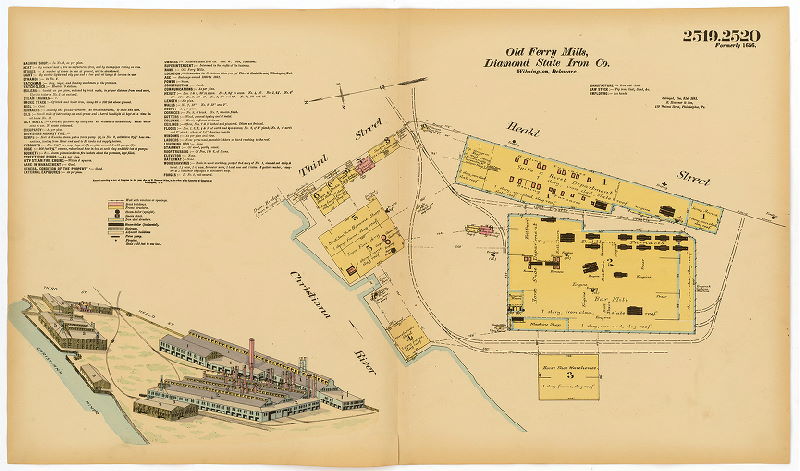 Old Ferry Mills, Diamond State Iron Co., Hexamer General Surveys, Volume 26