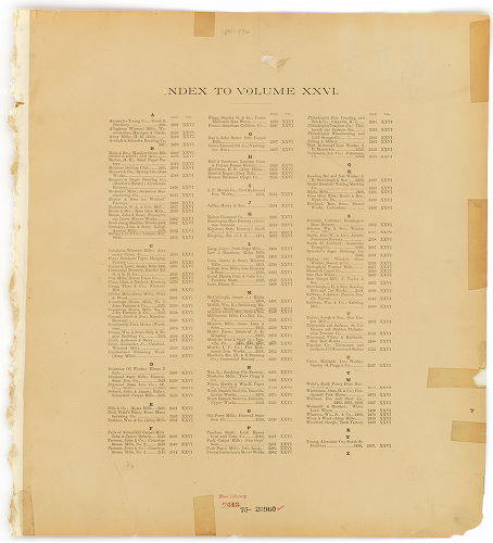 Index -- Plan from No. 2456 to 2555, Hexamer General Surveys, Volume 26