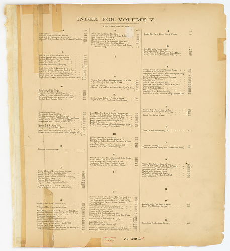 Index -- Plan from No. 357 to 456, Hexamer General Surveys, Volume 5
