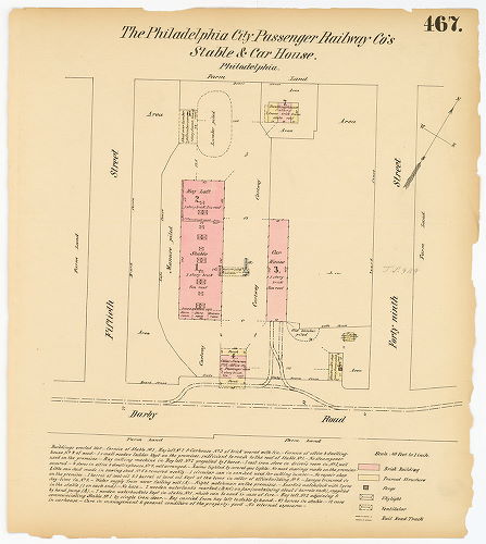 Philadelphia City Passenger Railway Co.'s Stable & Car House, Hexamer General Surveys, Volume 6