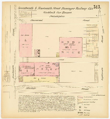 Seventeenth & Nineteenth Street Passenger Railway Co.'s Stables & Car Houses, Hexamer General Surveys, Volume 6