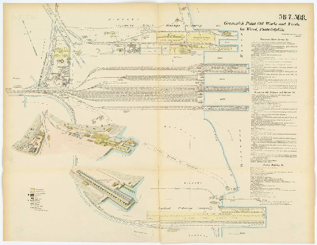 Delaware River Storage Co. (Greenwich Point Oil Works and Yards); Greenwich Oil Refinery and Storage Co. (Greenwich Point Oil Works and Yards); Central Refining Co. (Greenwich Point Oil Works and Yards), Hexamer General Surveys, Volume 7
