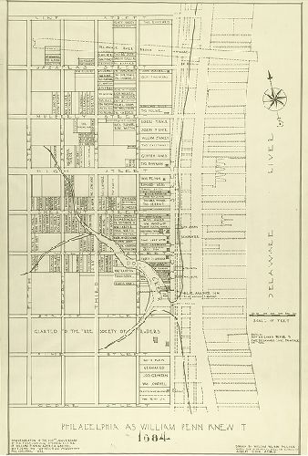 Map, Philadelphia as William Penn Knew It 1684