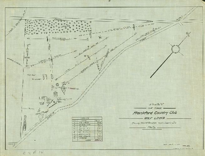 Map, Plan of the Frankford Country Club Golf Links - Showing Cricket Grounds, Tennis Courts Etc.