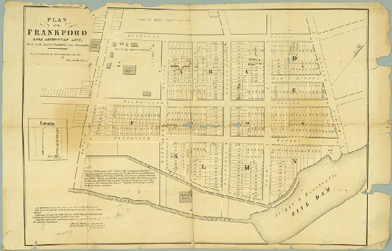 Map, Plan of the Frankford Land Association Lots