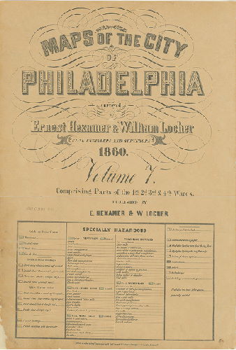 Title and Legend, Maps of the City of Philadelphia, vol. 7