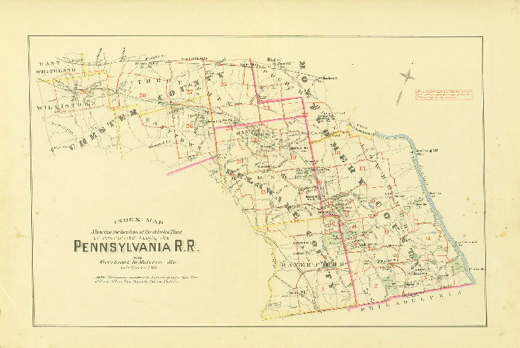 Index, Atlas of Properties Along the Pennsylvania R.R. from Overbrook to Malvern Station