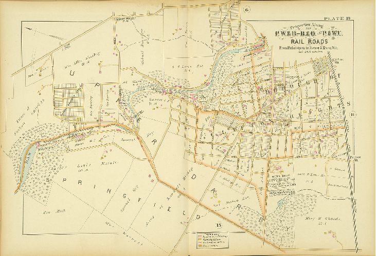 Plate 10, Atlas of Properties along the Philadelphia, Wilmington and Baltimore R.R., Baltimore & Ohio R.R., Phila. & West-Chester R.R., and part of Philada. & Reading R.R., Philadelphia to Chester and Elwyn Sta.