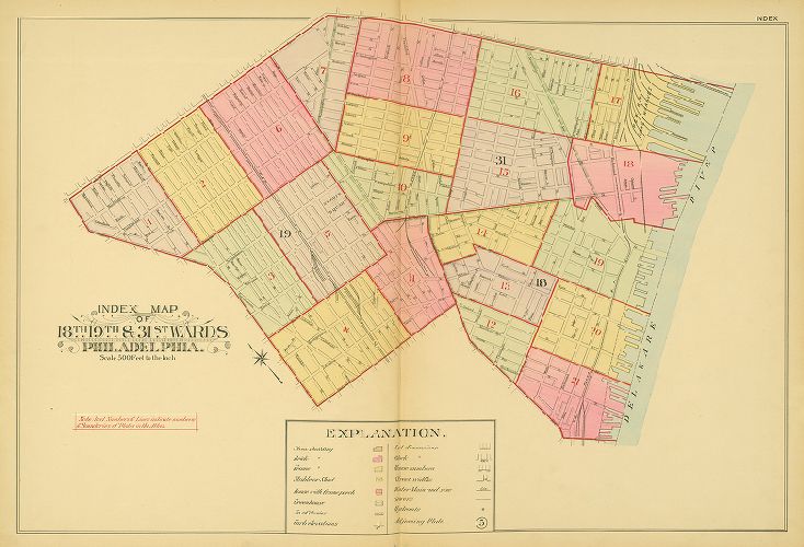 Map Index, Atlas of the 18th, 19th & 31st Wards of the City of Philadelphia
