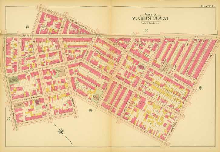 Plate 14, Atlas of the 18th, 19th & 31st Wards of the City of Philadelphia
