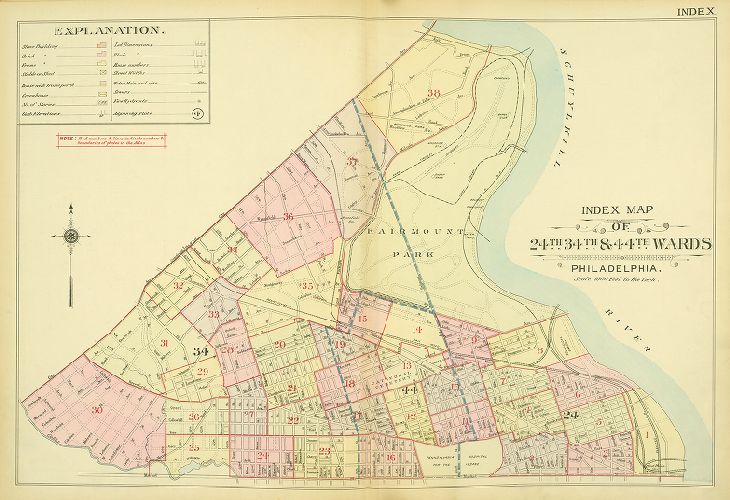Map Index, Atlas of the 24th, 34th & 44th Wards of the City of Philadelphia