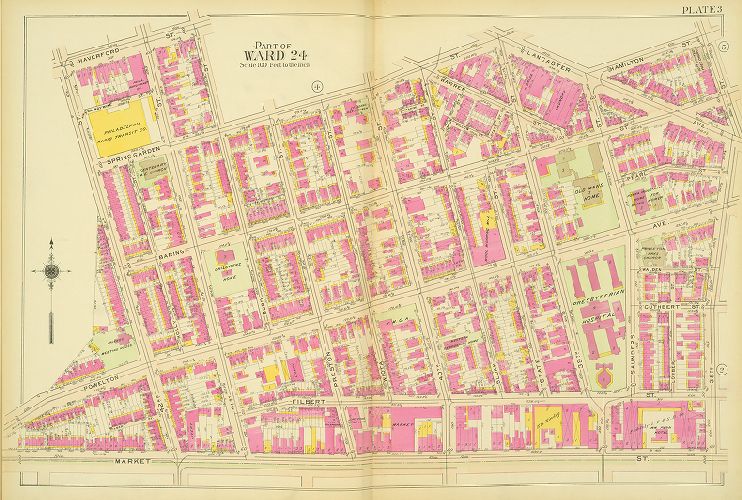 Plate 3, Atlas of the 24th, 34th & 44th Wards of the City of Philadelphia