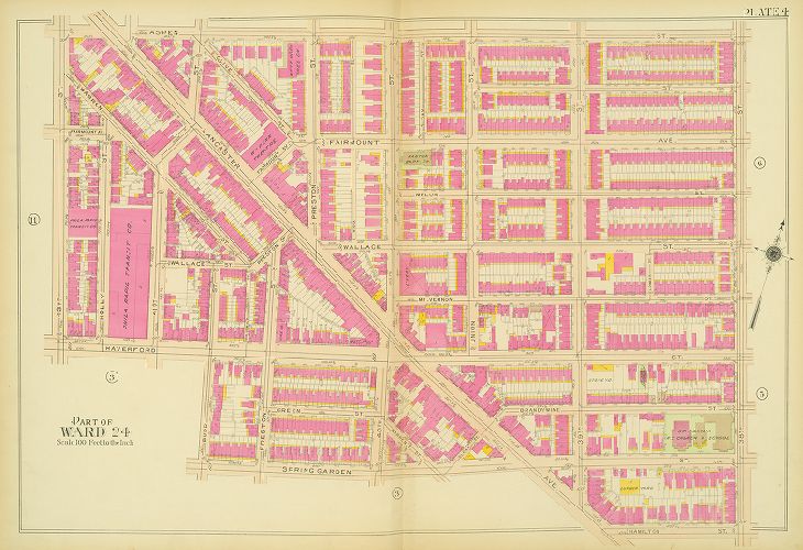 Plate 4, Atlas of the 24th, 34th & 44th Wards of the City of Philadelphia