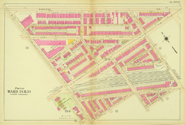 Plate 9, Atlas of the 24th, 34th & 44th Wards of the City of Philadelphia