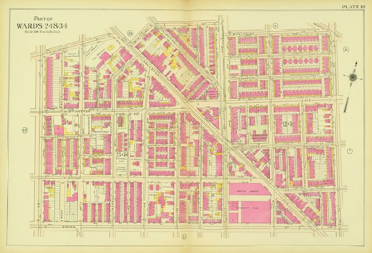 Plate 10, Atlas of the 24th, 34th & 44th Wards of the City of Philadelphia
