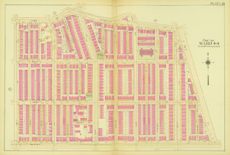 Plate 16, Atlas of the 24th, 34th & 44th Wards of the City of Philadelphia