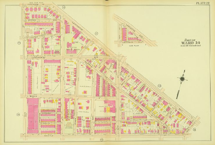Plate 19, Atlas of the 24th, 34th & 44th Wards of the City of Philadelphia