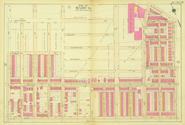 Plate 20, Atlas of the 24th, 34th & 44th Wards of the City of Philadelphia