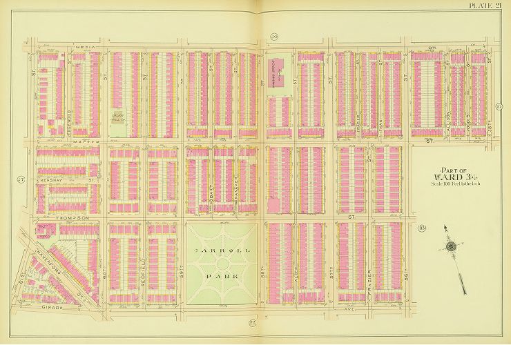 Plate 21, Atlas of the 24th, 34th & 44th Wards of the City of Philadelphia