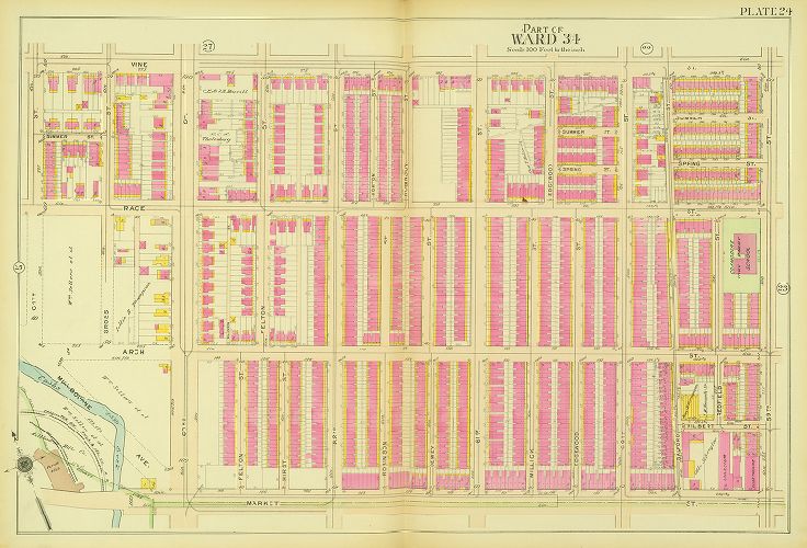 Plate 24, Atlas of the 24th, 34th & 44th Wards of the City of Philadelphia