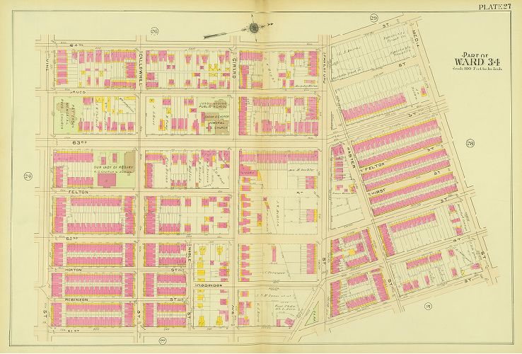 Plate 27, Atlas of the 24th, 34th & 44th Wards of the City of Philadelphia