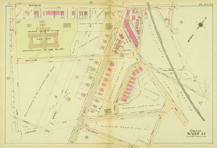 Plate 33, Atlas of the 24th, 34th & 44th Wards of the City of Philadelphia