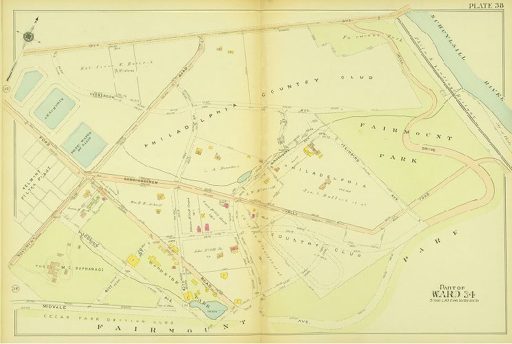 Plate 38, Atlas of the 24th, 34th & 44th Wards of the City of Philadelphia