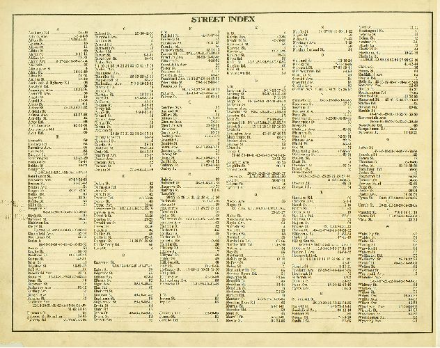 Street Index, Atlas of the 35th Ward, Philadelphia.