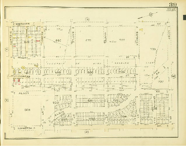 Plate 39, Atlas of the 35th Ward, Philadelphia.