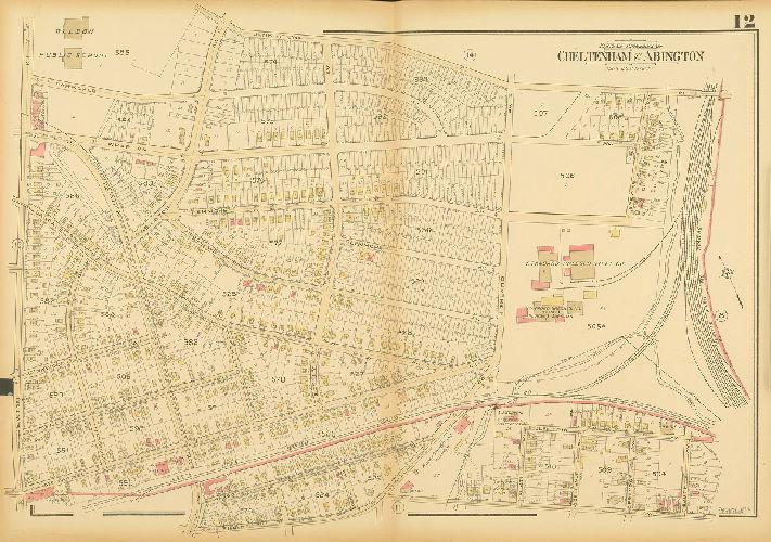Plate 12, Atlas of the Reading Main Line, vol. 1, Montgomery County, Penna.