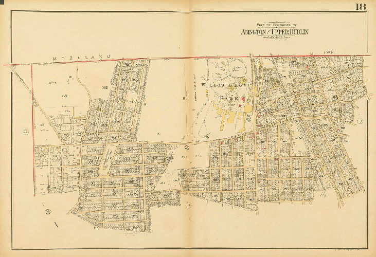 Plate 18, Atlas of the Reading Main Line, vol. 1, Montgomery County, Penna.