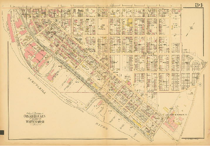Plate 34, Atlas of the Reading Main Line, vol. 1, Montgomery County, Penna.
