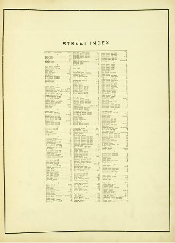 Street Index, Atlas of the 21st Ward, Philadelphia, Penna.