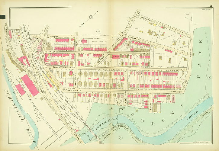 Plate 2, Atlas of the 21st Ward, Philadelphia, Penna.