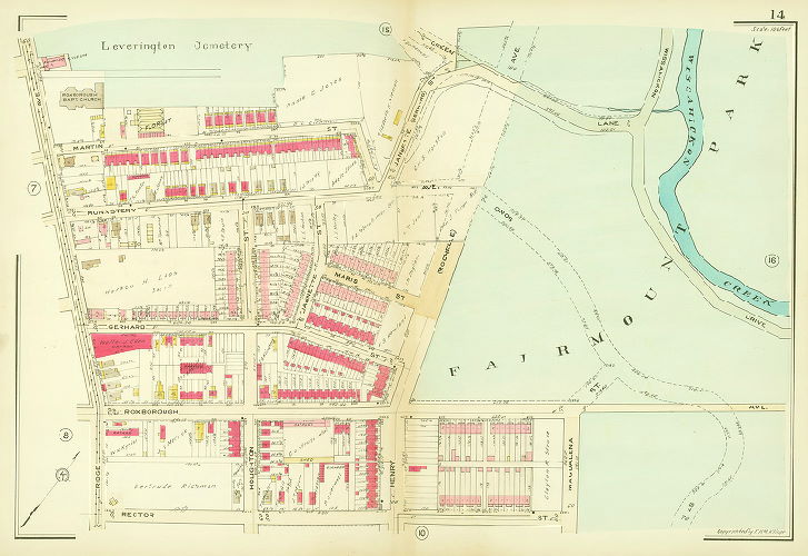Plate 14, Atlas of the 21st Ward, Philadelphia, Penna.